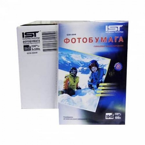 Фотобумага глянцевая 4R(10x15), 230 г/м2, 100л, картон IST