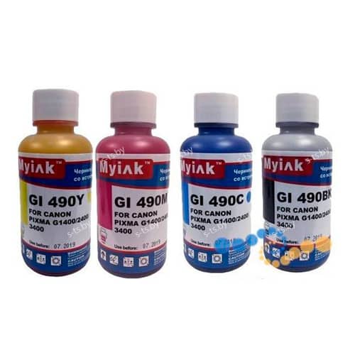 Комплект чернил GI-490 MyInk для Canon PIXMA G14xx/ G24xx/ G34xx (4х100мл)