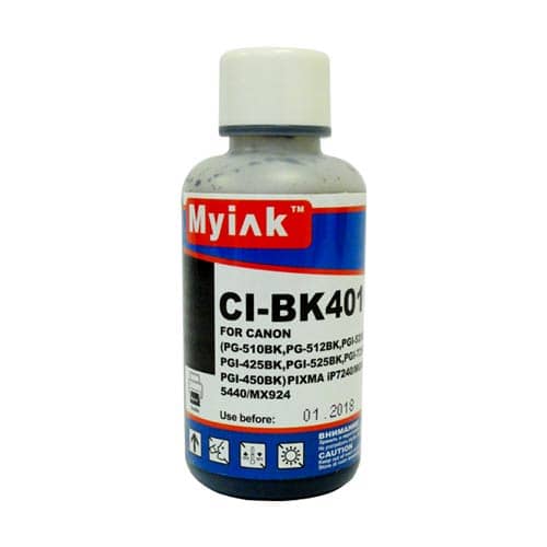 Чернила для CANON PG-450/ 425/ 510/ 512/ PGI-520/ 525/ 725 (100мл,Pigment,black) CI-BK401 EverBrite™ MyInk