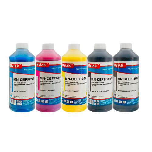 Комплект чернил PFI-120 MyInk для Canon TM-200/ 205/ 300/ 305 (5х1000мл,Pigment)